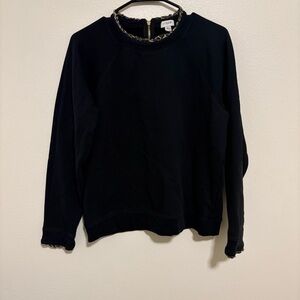 J Crew Black Crew Neck Sweatshirt